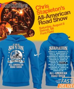 Chris Stapleton x Detroit Lions All American Road Show 2026 Blue Hoodie