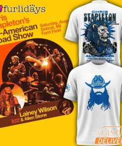 Chris Stapleton x Detroit Lions All American Road Show 2026 Event T Shirt – White Cowboy Graphic