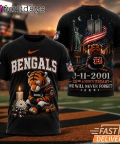 Cincinnati Bengals Never Forget 911 25th Anniversary Memorial T Shirt Thay Background Phu Hop Niche OI Tren San Pham Background Hoi MO Lam Noi Bat San Pham Trong Anh