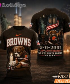 Cleveland Browns Never Forget 911 25th Anniversary Memorial T Shirt Thay Background Phu Hop Niche OI Tren San Pham Background Hoi MO Lam Noi Bat San Pham Trong Anh
