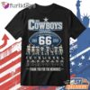 Dallas Cowboys 66th Anniversary T Shirt – Black Football Fan Tee Thiet KE Lai Hinh Anh Tren Mau Sao Cho Hot Trend Moi EP Hon Roi DI Chuyen Hinh Anh IN Tren Mat Truoc Sang Mockup AO Mau
