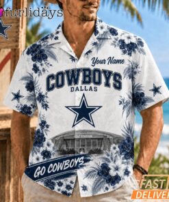 Dallas Cowboys Floral Stadium Personalized Hawaiian Shirt Football Fan Gift
