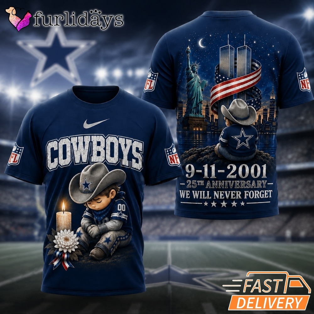 Dallas Cowboys Never Forget 911 25th Anniversary Memorial T Shirt Thay Background Phu Hop Niche OI Tren San Pham Background Hoi MO Lam Noi Bat San Pham Trong Anh
