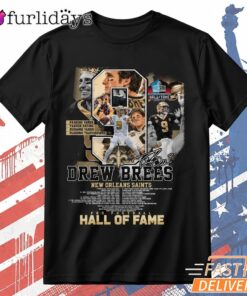 Drew Brees T-Shirt, Hall Of Fame New Orleans Saints Football Tee