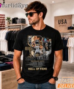 Drew Brees T-Shirt, Hall Of Fame New Orleans Saints Football Tee Men