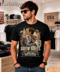 Drew Brees T-Shirt, New Orleans Saints 9 Football Legend Tribute Tee Men