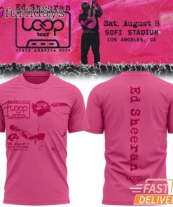 Ed Sheeran x Los Angeles Rams LOOP Tour 2026 SoFi Stadium T Shirt – Pink
