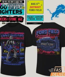 Foo Fighters Detroit Lions Take Over Tour 2026 Commemorative T Shirt