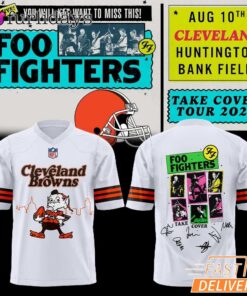 Foo Fighters x Cleveland Browns Take Cover Tour 2026 Football Jersey