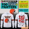 Foo Fighters x Cleveland Browns Take Cover Tour 2026 White Hoodie – Cleveland Graphic Hoodie