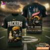 Green Bay Packers Never Forget 911 25th Anniversary Memorial T Shirt Thay Background Phu Hop Niche OI Tren San Pham Background Hoi MO Lam Noi Bat San Pham Trong Anh