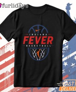 Indiana Fever Basketball Team Logo Graphic White Tshirt
