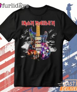 Iron Maiden Graphic T Shirt – Heavy Metal Band Vintage Style Tee DI Chuyen Hinh Anh IN Tren Mat Truoc Sang Mockup AO Mau Lay Ung Background Mau Thiet KE