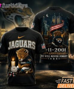 Jacksonville Jaguars Never Forget 911 25th Anniversary Memorial T Shirt Thay Background Phu Hop Niche OI Tren San Pham Background Hoi MO Lam Noi Bat San Pham Trong Anh