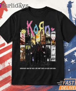 Korn Graphic T Shirt – Black Rock Music Fan Tee Thiet KE Lai Hinh Anh Tren Mau Sao Cho Hot Trend Moi EP Hon Roi DI Chuyen Hinh Anh IN Tren Mat Truoc Sang Mockup AO Mau