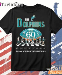 Miami Dolphins 60Th Anniversary Signature Football T Shirt, Fan Gift