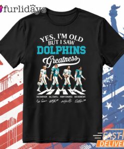 Miami Dolphins Greatness Signature Football T Shirt, Legends Fan Gift