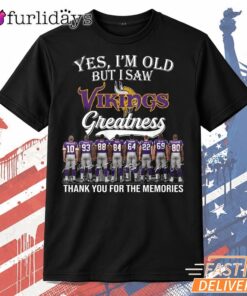 Minnesota Vikings Greatness Signature Football T Shirt, Legends Memories Gift