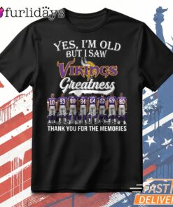 Minnesota Vikings Greatness Signature Football T Shirt, Thank You For The Memories