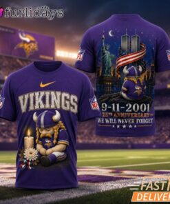 Minnesota Vikings Never Forget 911 25th Anniversary Memorial T Shirt Thay Background Phu Hop Niche OI Tren San Pham Background Hoi MO Lam Noi Bat San Pham Trong Anh