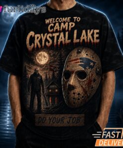 New England Patriots Camp Crystal Lake T Shirt – Horror Halloween
