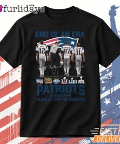New England Patriots End Of An Era Signature Football T Shirt, Thank You For The Memories