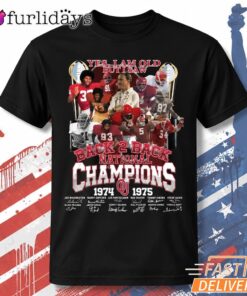 Oklahoma Sooners Back To Back National Champions 1974 1975 Legends T Shirt