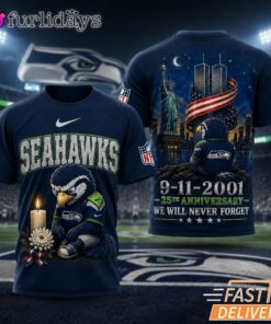 Seattle Seahawks Never Forget 911 25th Anniversary Memorial T Shirt Thay Background Phu Hop Niche OI Tren San Pham Background Hoi MO Lam Noi Bat San Pham Trong Anh