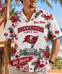 Tampa Bay Buccaneers Floral Stadium Personalized Hawaiian Shirt Football Fan Gift