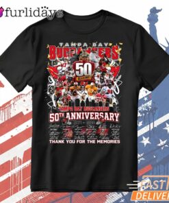 Tampa Bay Buccaneers T-Shirt, 50Th Anniversary Football Memories Tee