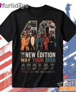 The New Edition 2026 Tour Graphic T Shirt – Black R&B Music Fan Tee Thiet KE Lai Hinh Anh Tren Mau Sao Cho Hot Trend Moi EP Hon Roi DI Chuyen Hinh Anh IN Tren Mat Truoc Sang Mockup AO Mau