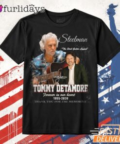 Tommy Detamore Memorial T Shirt – Steel Guitar Legend Tribute Tee Thiet KE Lai Hinh Anh Tren Mau Sao Cho Hot Trend Moi EP Hon Roi DI Chuyen Hinh Anh IN Tren Mat Truoc Sang Mockup AO Mau