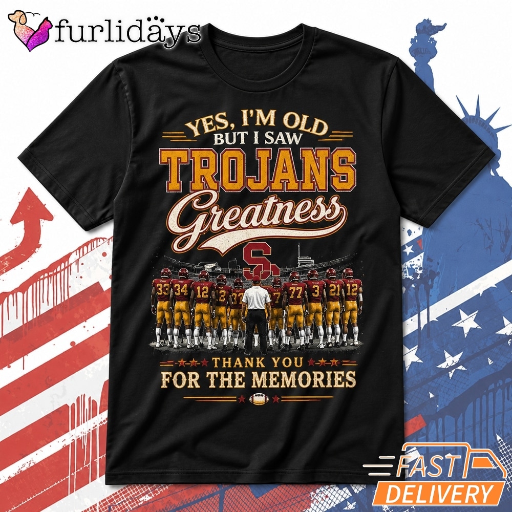 USC Trojans Greatest Moments T Shirt – Black College Football Fan Tee Thiet KE Lai Hinh Anh Tren Mau Sao Cho Hot Trend Moi EP Hon Roi DI Chuyen Hinh Anh IN Tren Mat Truoc Sang Mockup AO Mau
