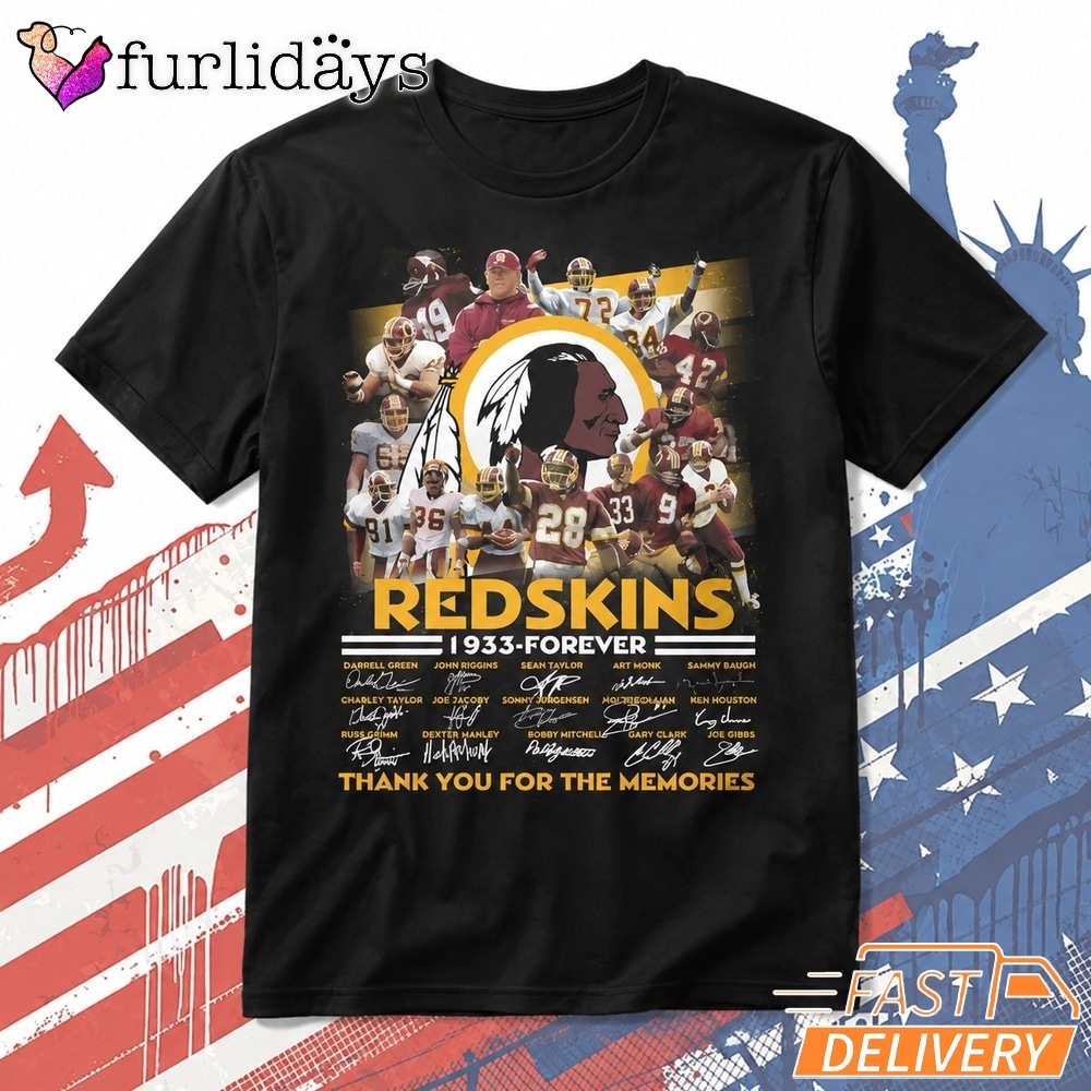 Washington Redskins 1933 Forever Legends Football T Shirt, Thank You For The Memories